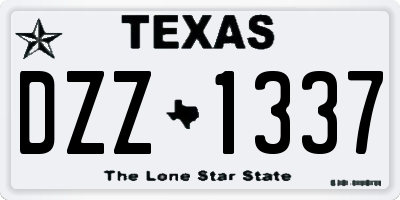 TX license plate DZZ1337