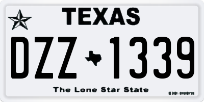 TX license plate DZZ1339