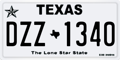 TX license plate DZZ1340