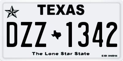 TX license plate DZZ1342