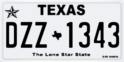 TX license plate DZZ1343