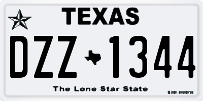 TX license plate DZZ1344