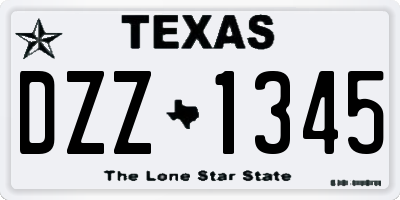 TX license plate DZZ1345