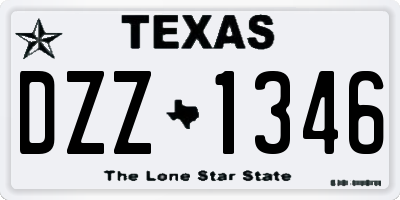 TX license plate DZZ1346