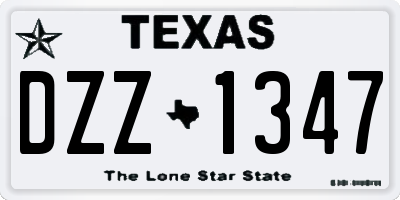 TX license plate DZZ1347