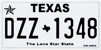 TX license plate DZZ1348