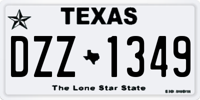 TX license plate DZZ1349