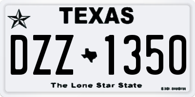 TX license plate DZZ1350