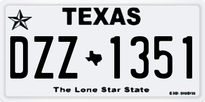 TX license plate DZZ1351