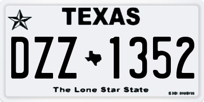 TX license plate DZZ1352