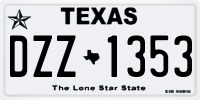 TX license plate DZZ1353