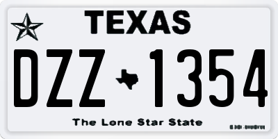 TX license plate DZZ1354