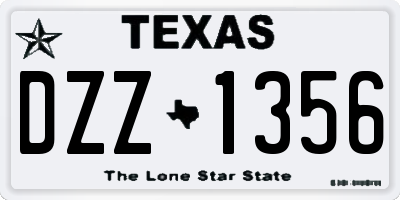 TX license plate DZZ1356