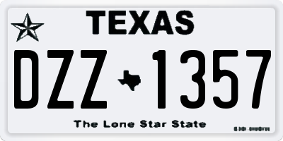 TX license plate DZZ1357