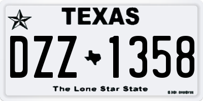 TX license plate DZZ1358