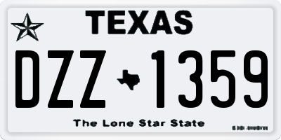 TX license plate DZZ1359