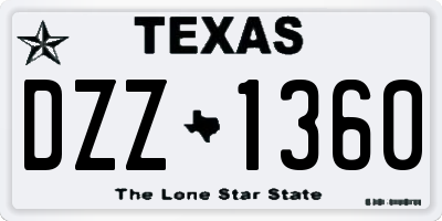 TX license plate DZZ1360