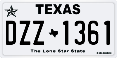 TX license plate DZZ1361