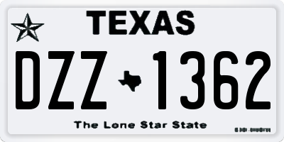 TX license plate DZZ1362