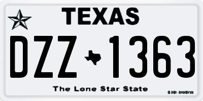 TX license plate DZZ1363