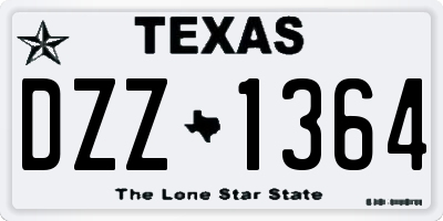 TX license plate DZZ1364