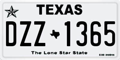 TX license plate DZZ1365