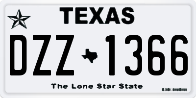 TX license plate DZZ1366