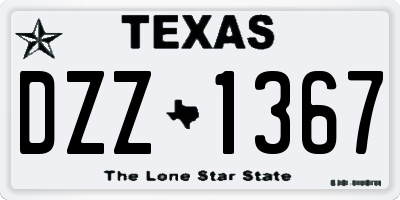 TX license plate DZZ1367