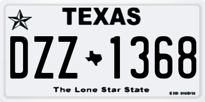 TX license plate DZZ1368