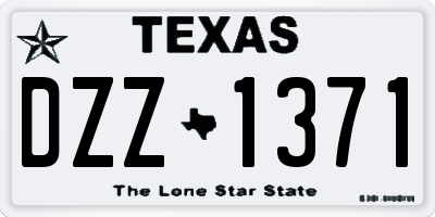 TX license plate DZZ1371