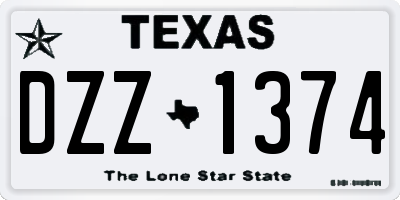 TX license plate DZZ1374