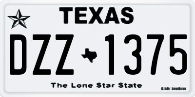 TX license plate DZZ1375