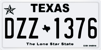 TX license plate DZZ1376