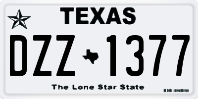 TX license plate DZZ1377