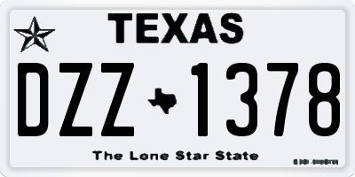 TX license plate DZZ1378