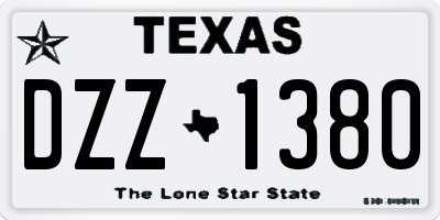 TX license plate DZZ1380