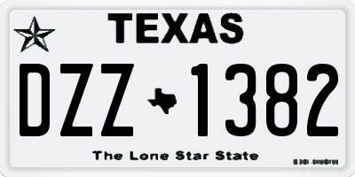 TX license plate DZZ1382