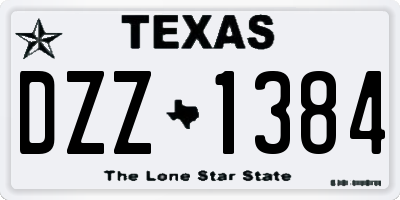 TX license plate DZZ1384