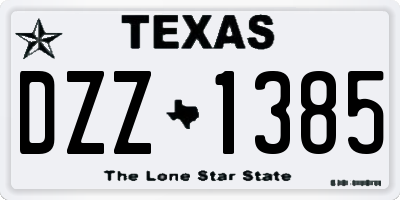 TX license plate DZZ1385