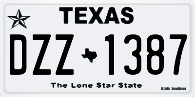 TX license plate DZZ1387