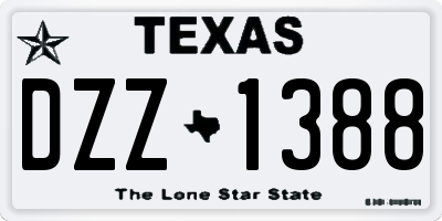 TX license plate DZZ1388