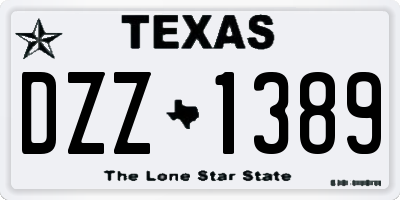 TX license plate DZZ1389