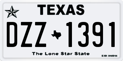 TX license plate DZZ1391