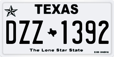 TX license plate DZZ1392