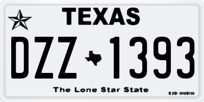 TX license plate DZZ1393