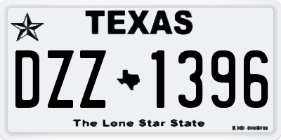 TX license plate DZZ1396