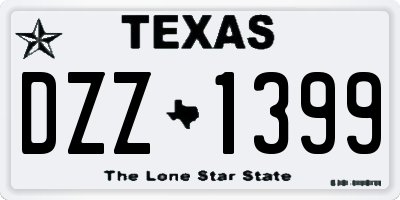 TX license plate DZZ1399