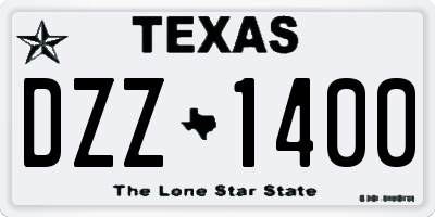 TX license plate DZZ1400