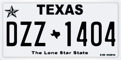 TX license plate DZZ1404