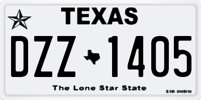 TX license plate DZZ1405